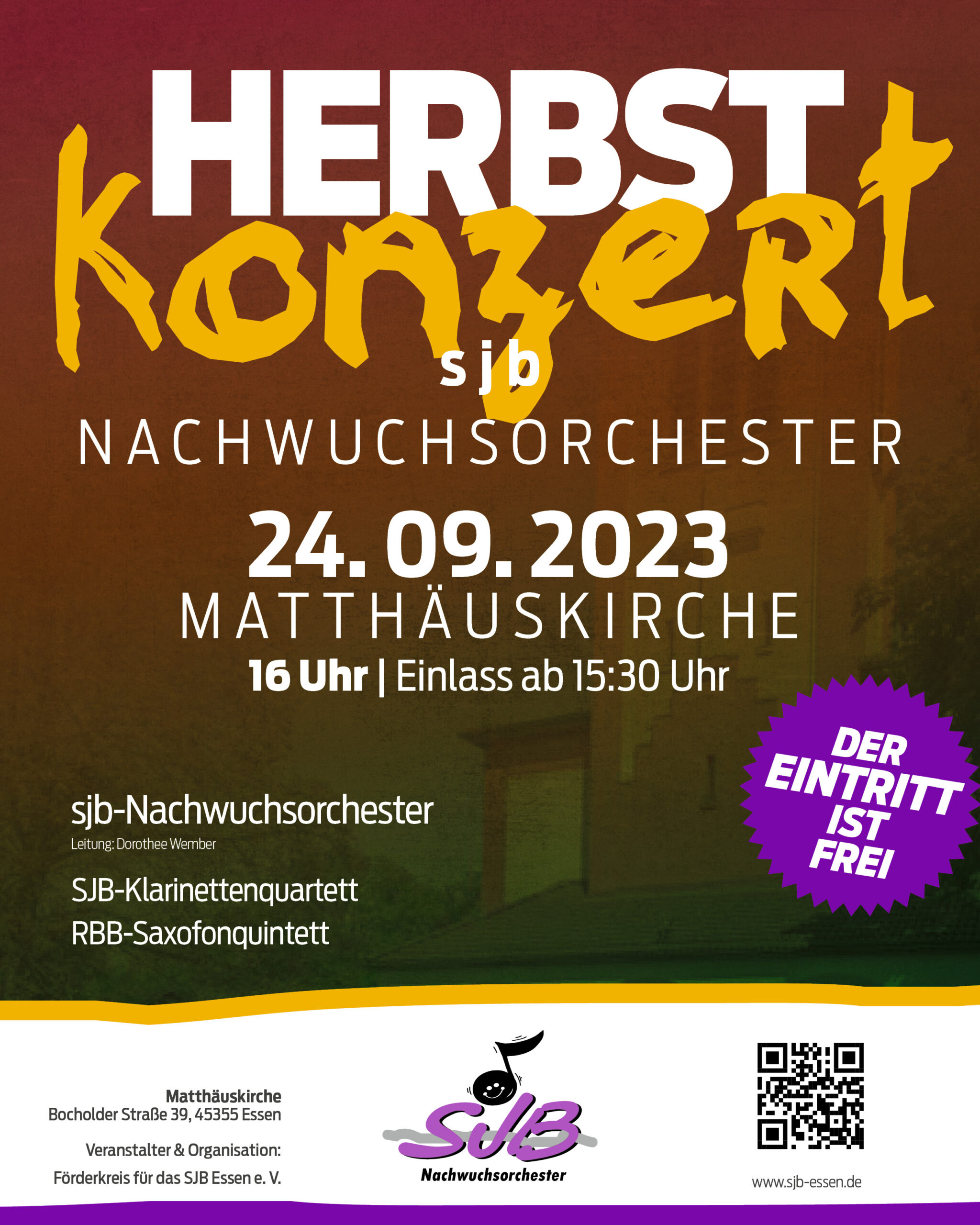Mehr über den Artikel erfahren Herbstkonzert am 24.09. in der Matthäuskirche